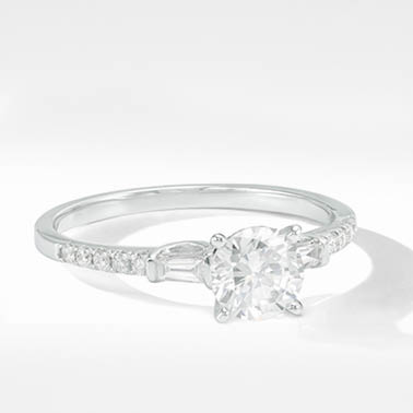 Shop Solitaire Rings with Side Accents